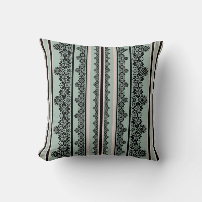 Coussin Dentelle noire, ajourée (Recto)