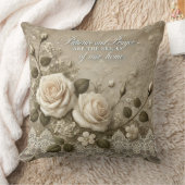 Coussin Dentelle Rose Blanche art IA  (Couverture)