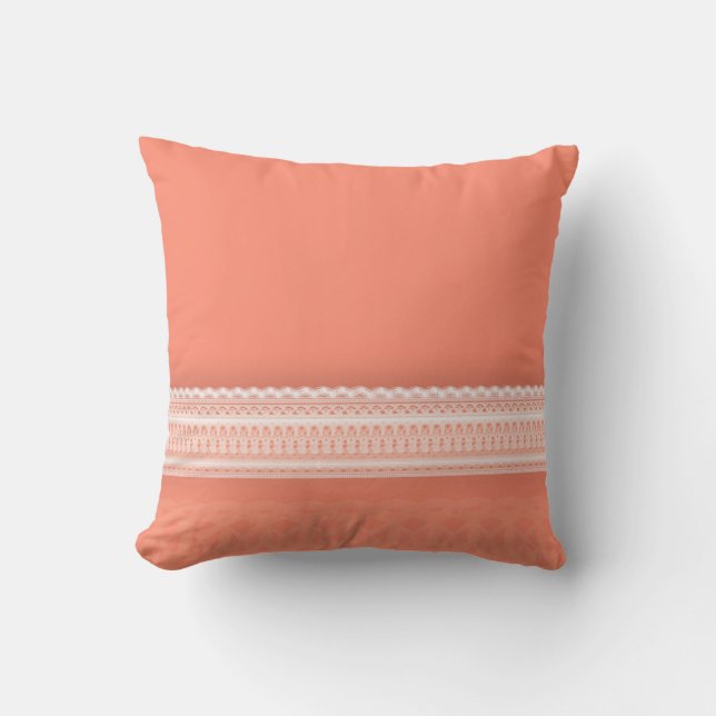 Coussin Dentelle sensible contre le corail vibrant (Recto)