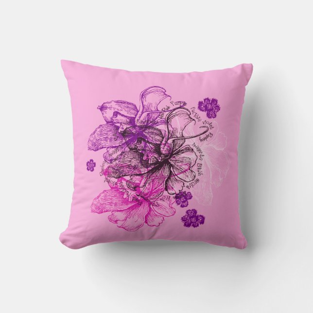 Coussin Dentelle Wahine Orchidée Hawaïenne Réversible (Recto)