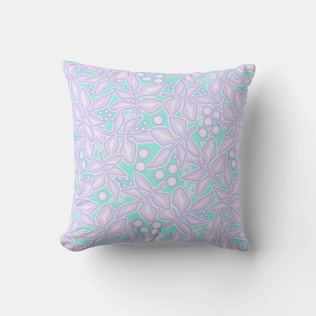 Coussin Dentelles de fleurs violettes florales inaltérable (Recto)
