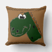 Coussin Derby le Dinosaure (brun) (Recto)