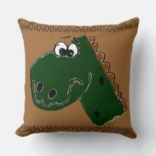 Coussin Derby le Dinosaure (brun)