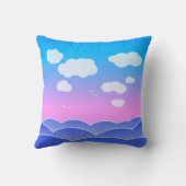 Coussin Déroulement De L'Aube Au-Dessus Des Vagues Océaniq (Verso)