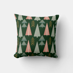 Coussin des arbres de Noël verts