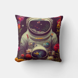 Coussin Des astronautes colorés dans l'espace avec des fle