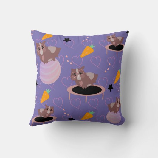 Coussin Des cochons de Guinée mignons en exercice (Verso)