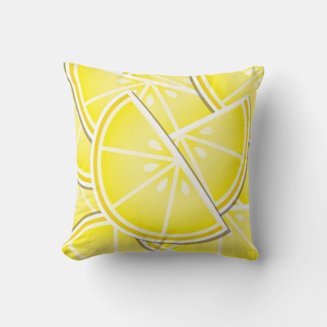 Coussin Des coins de citron funky ! (Recto)