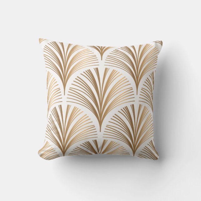 Coussin Des éléments dorés sur un arrière - plan blanc. Ma (Recto)