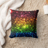 Coussin des étoiles arc-en-ciel foncé (Couverture)