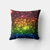 Coussin des étoiles arc-en-ciel foncé (Verso)