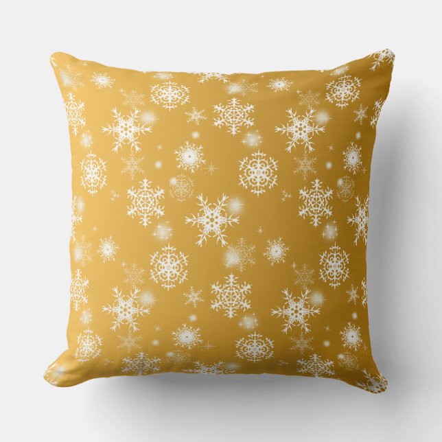 Coussin Des flocons de neige blancs ajourés. (Recto)