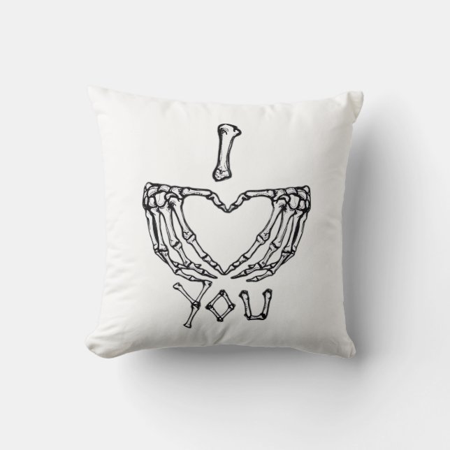 Coussin Des Mains De Squelette Qui Font Un Coeur (Recto)
