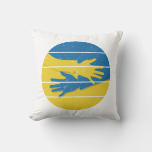 Coussin Des mains minimalistes pour soutenir l'Ukraine, sa