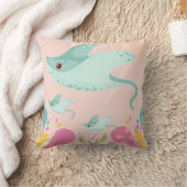 Coussin Des mignongres dans la scène océanique rose, (Couverture)