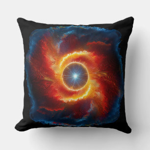 Coussin Des Nuages Et Flammes Sombres Entourent Une Orbe D