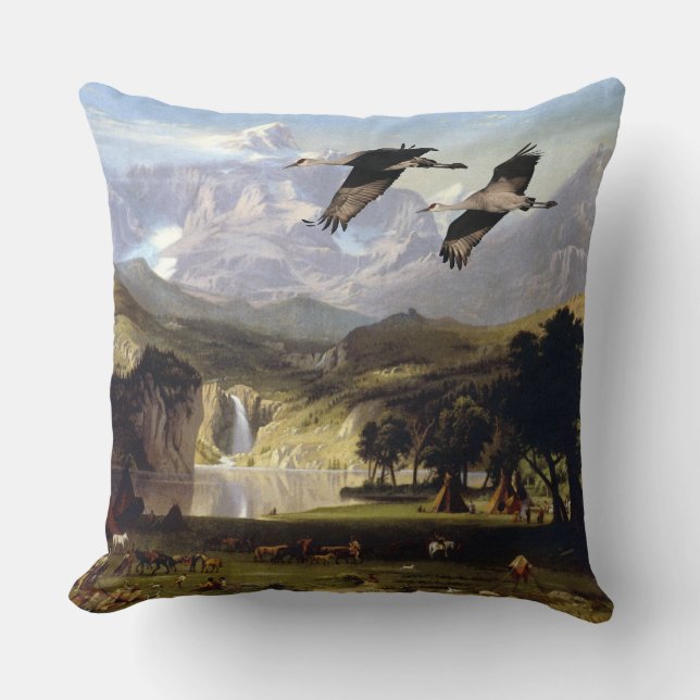 Coussin des oiseaux de grue du lac Deer (Recto)