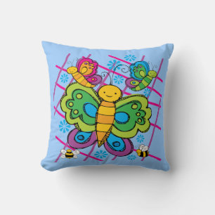 Coussin des papillons et des abeilles