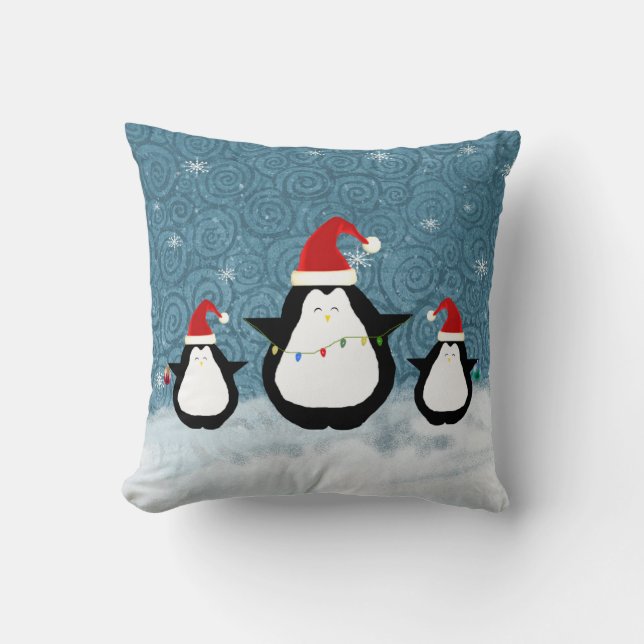 Coussin des pingouins de Noël (Recto)