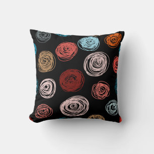 Coussin Des points abstraits dessinés à la main par un mot