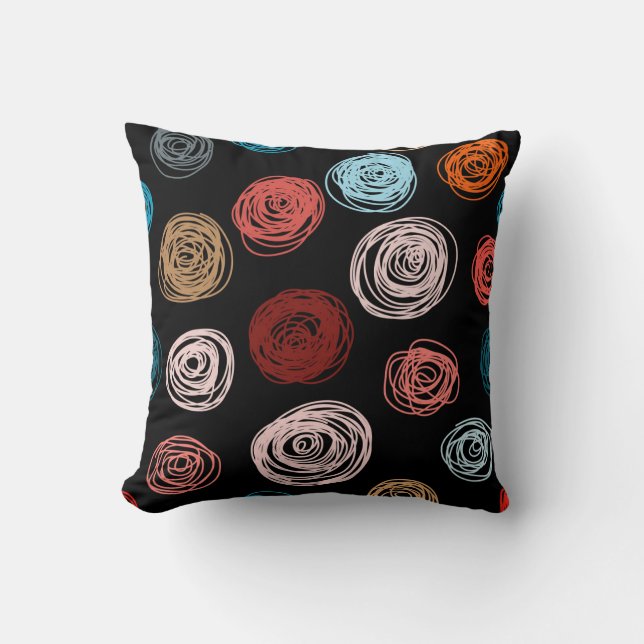 Coussin Des points abstraits dessinés à la main par un mot (Recto)