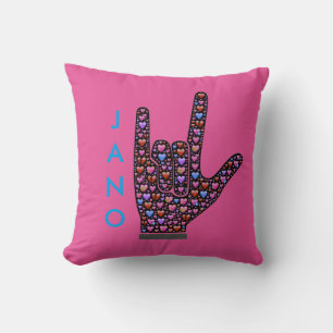 Coussin des signes main d'amour