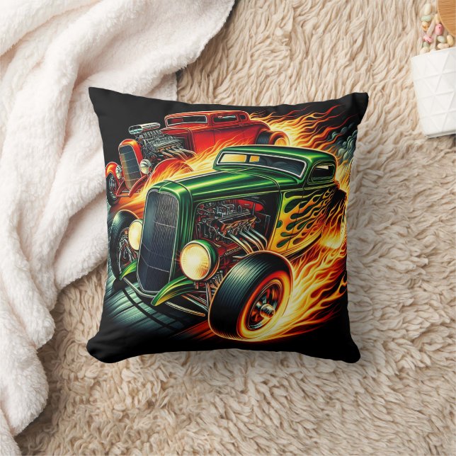 Coussin Des tiges chaudes classiques qui courent dans un c (Couverture)
