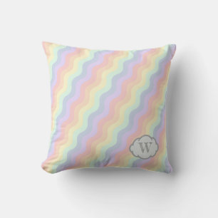 Coussin des vagues arc-en-ciel Pastel