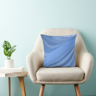 Coussin des vagues de satin bleu