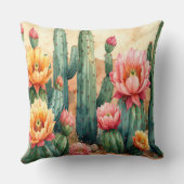 Coussin Desert Cactus Pillow - Boho Southwest Decor Cushio (Verso)