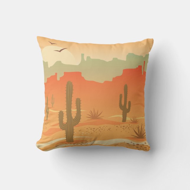 Coussin Desert Cactus Southwest Design Jeu d'oreiller (Recto)