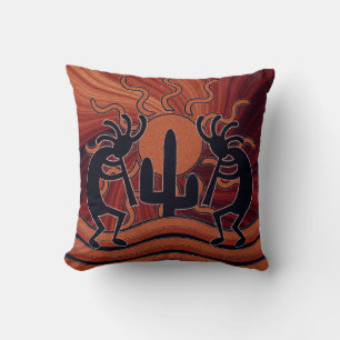 Coussin Desert Sun Cactus Kokopelli Design Sud-ouest