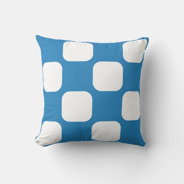 Coussin Design à motif squircle bleu pastel royal et blanc (Recto)