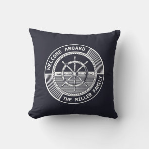 Coussin Design à thème nautique avec voilier
