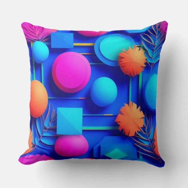 Coussin Design Abstrait Moderne Avec Des Couleurs Vives (Recto)