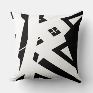 Coussin Design abstrait moderne blanc et noir
