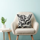 Coussin Design Abstrait noir et blanc (Chaise)