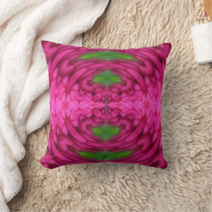 Coussin Design Abstrait Rose Et Vert