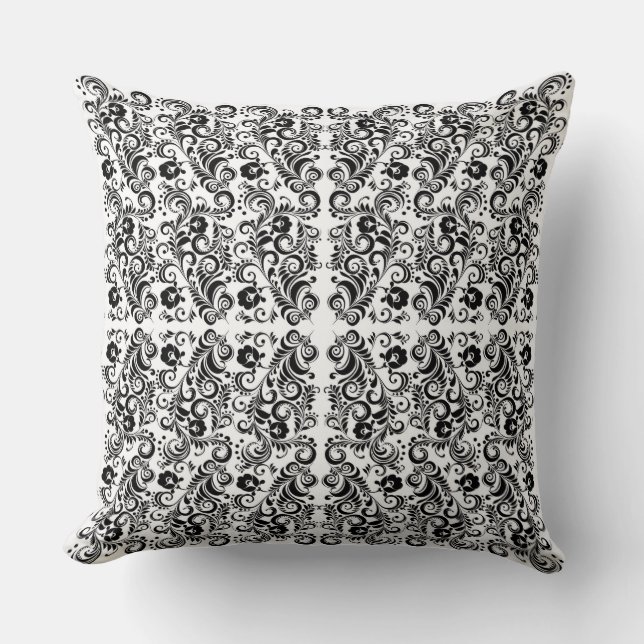 Coussin Design arrière - plan noir blanc (Recto)