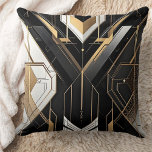 Coussin Design Art Déco Croix géométrique Noir Or<br><div class="desc">Art Déco Gold Noir croix géométrique Design</div>