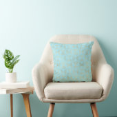 Coussin Design Art Déco, Motif Turquoise et or (Chaise)