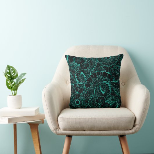 Coussin design avec motif turquoise (Chaise)
