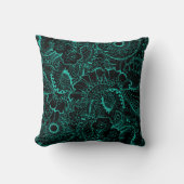 Coussin design avec motif turquoise (Recto)