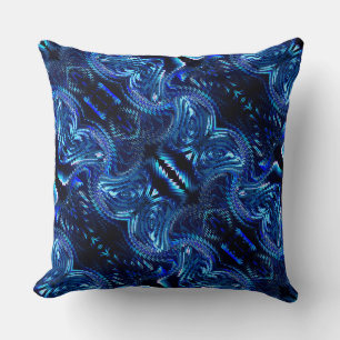 Coussin Design bleu Abstrait formé à partir de zigzag
