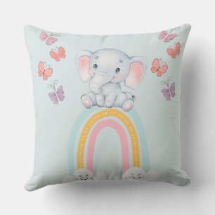COUSSIN DESIGN BLEU ÉLÉPHANT ENFANTS
