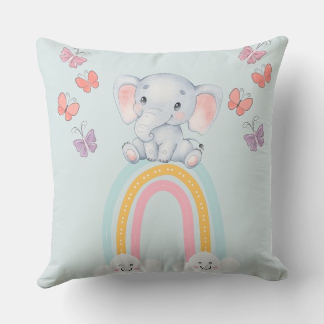 COUSSIN DESIGN BLEU ÉLÉPHANT ENFANTS (Verso)