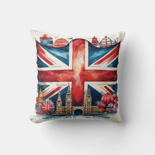 Coussin design britannique en gras (Recto)