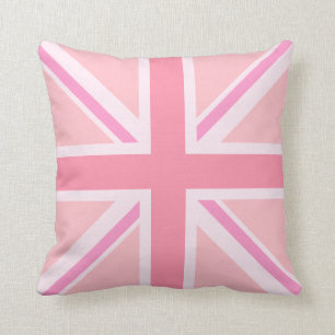 Coussin Design Carré Union Jack rose/Drapeau