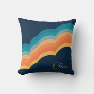 Coussin Design coloré de style rétro nuages