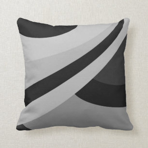 Coussin Design contemporain noir, blanc et gris